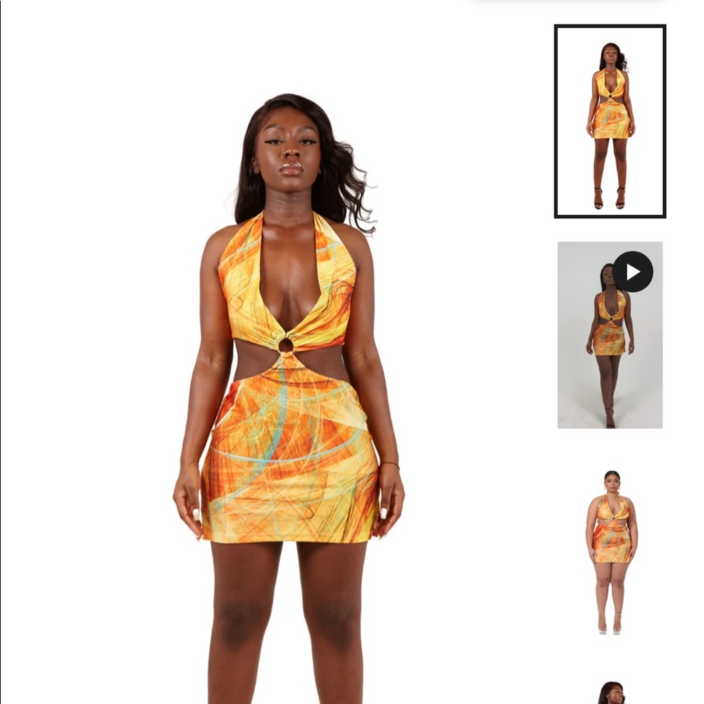 Farai London OG Gaia Dress in Canary Yellow, Orange, and Blue SOLD OUT ONLINE